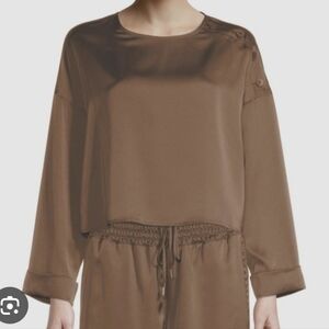 Brochu Walker Dallas Satin Caramel Blouse Size M